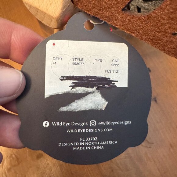 WILD EYE DESIGNS Deer Felt Coaster, 8Pcs, Wooden Holder New Set Christmas Gift r - Picture 6 of 8